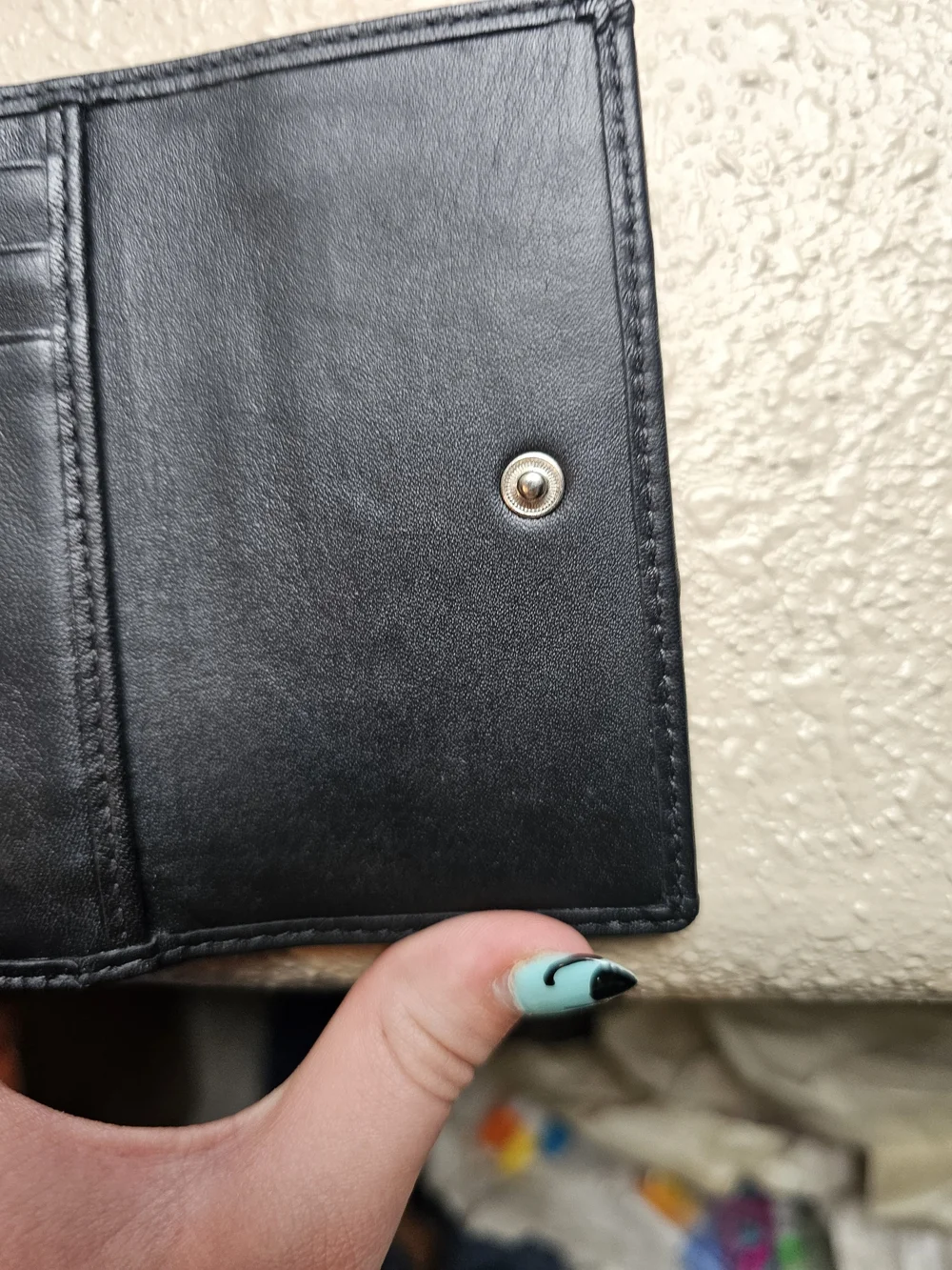 Coach Signature Canvas Compact Wallet in Navy